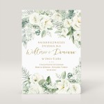 Personalizowana kartka na ślub dla nowożeńców z motywem kwiatów - eleganckie życzenia na wesele
