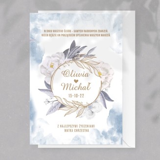 Personalizowana kartka okolicznościowa, na ślub dla nowożeńców, pary młodej