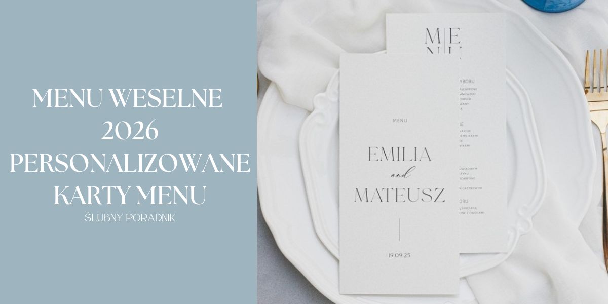 Menu weselne 2026 – personalizowane karty menu 